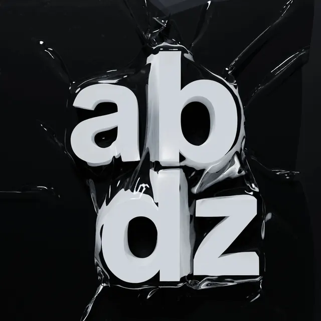 Abstract Letterform Sculpture, 3d-render, abstract, monochrome