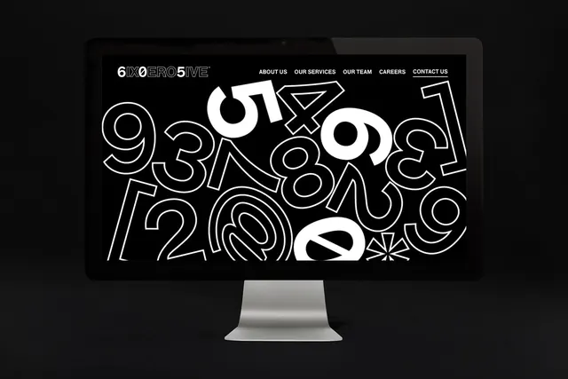 Abstract Line Art Monitor Display, minimal, brutalist, monochrome