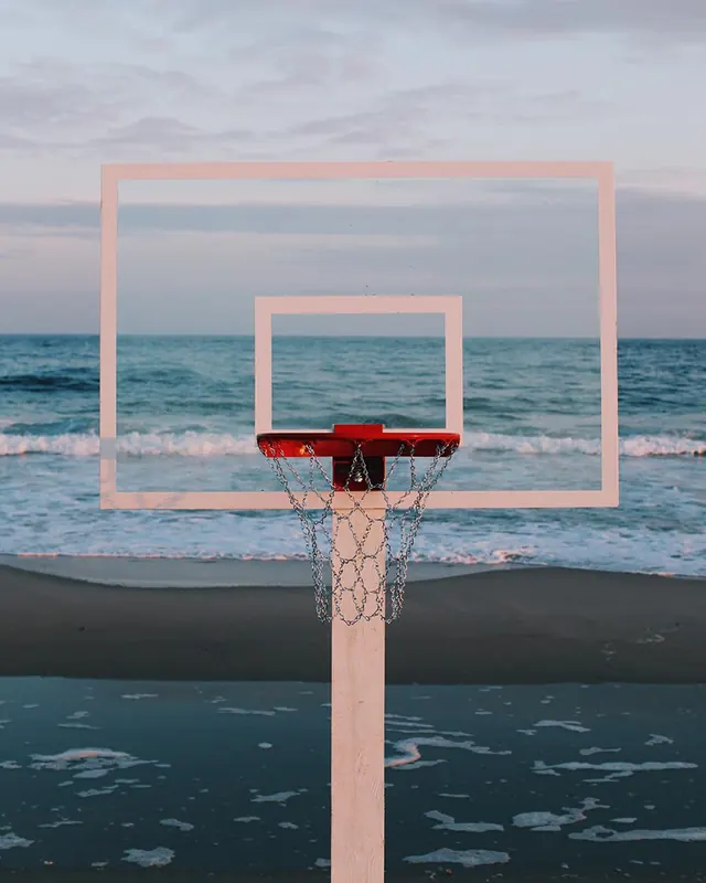 Beach Basketball Court Concept, minimal, abstract, light