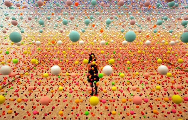 Abstract Sphere Composition, 3d-render, maximalist, vibrant