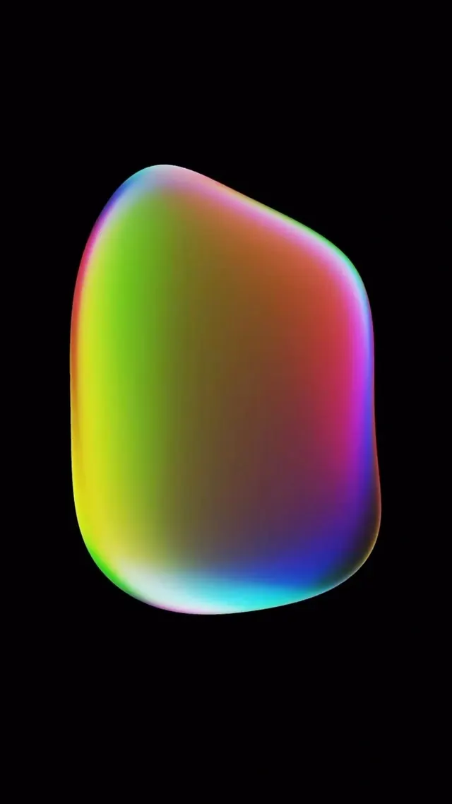 Iridescent Organic Shape, gradient-heavy, 3d-render, vibrant