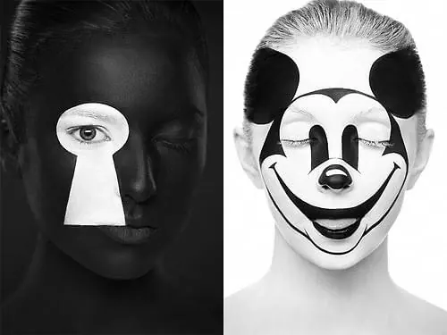 Surrealist Face Illustrations, abstract, minimal, monochrome