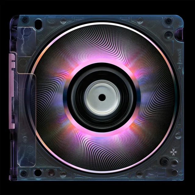 Circular Gradient Graphic, geometric, gradient-heavy, vibrant