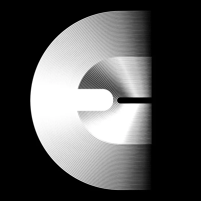 Monochrome Concentric Line Circle Graphic, minimal, geometric, monochrome