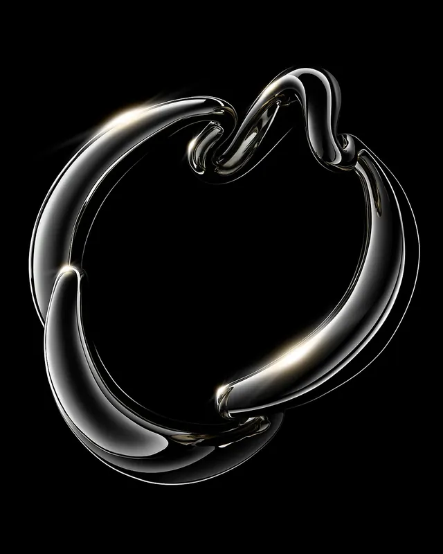 Abstract 3D Metallic Ring