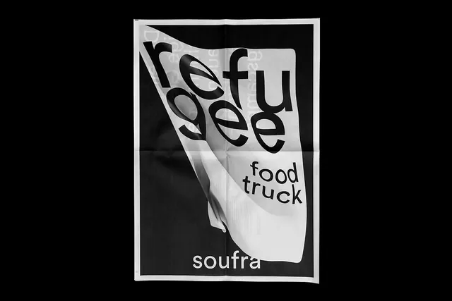 Soufra Food Truck Identity, brutalist, monochrome, monochrome