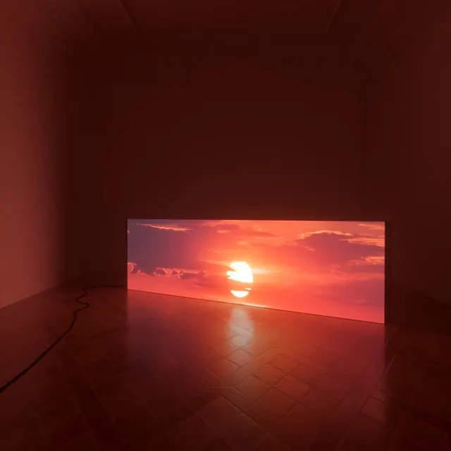 Sunset Landscape Projection, minimal, photographic, warm