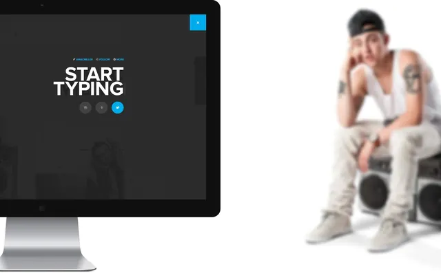 Start Typing Desktop Mockup, minimal, dark-mode, dark