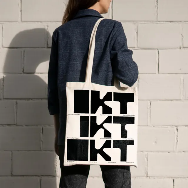 KT Identity Tote Bag, minimal, brutalist, monochrome
