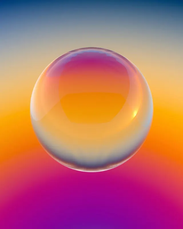 Iridescent Sphere Gradient, gradient-heavy, 3d-render, vibrant