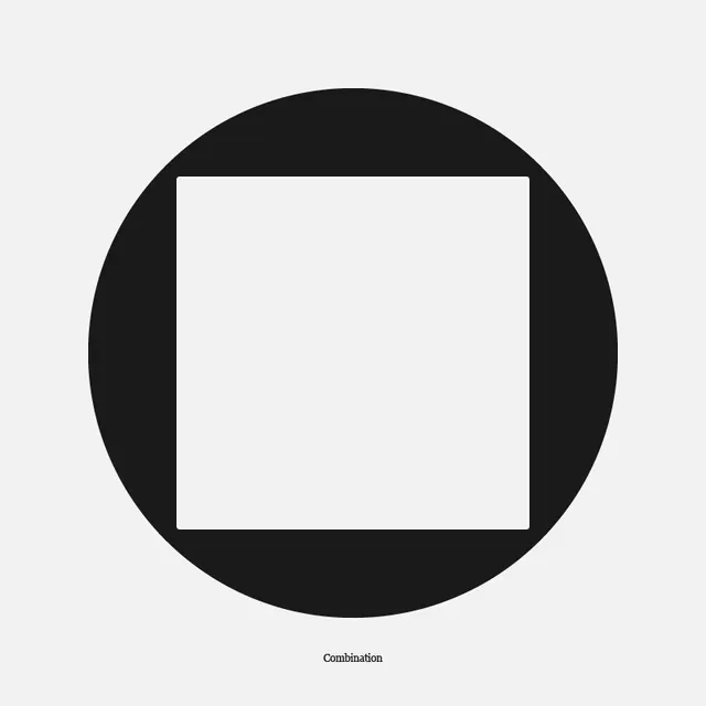 Geometric Circle and Square Composition, minimal, geometric, monochrome