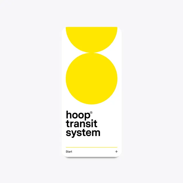 Hoop Transit System Identity, minimal, swiss, high-contrast