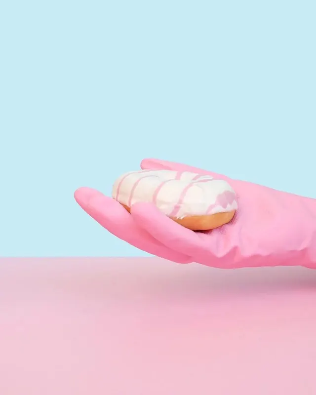 Pink Hand Holding Shell, 3d-render, minimal, vibrant