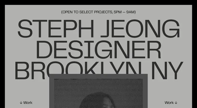 Steph Jeong Designer Identity, minimal, swiss, high-contrast