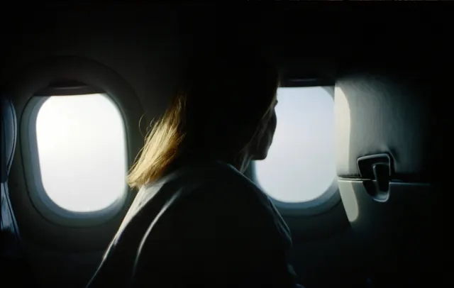 Airplane Window Silhouette, minimal, monochrome, dark
