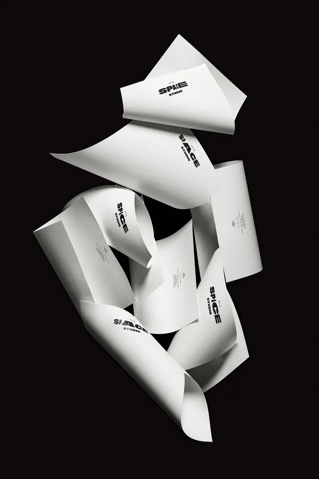 Abstract Paper Fold Identity, minimal, geometric, monochrome