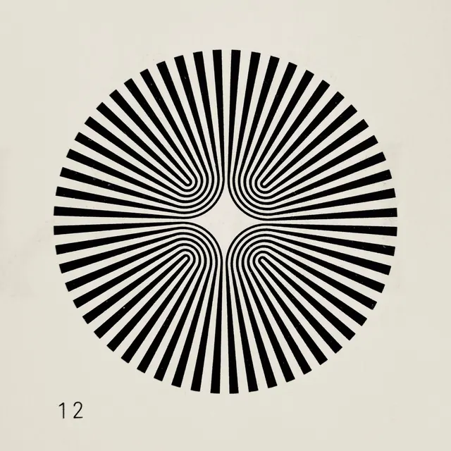 Geometric Radial Pattern, minimal, swiss, monochrome