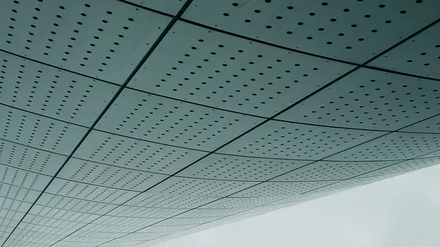 Perforated Ceiling Grid, minimal, technical, monochrome