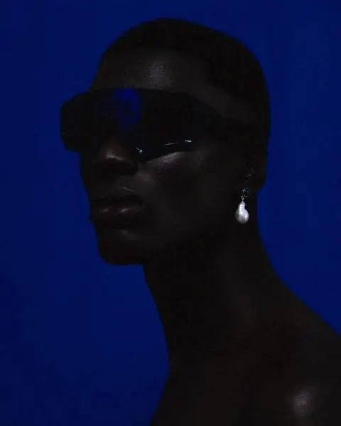 Portrait with Sunglasses, dark-mode, minimal, dark