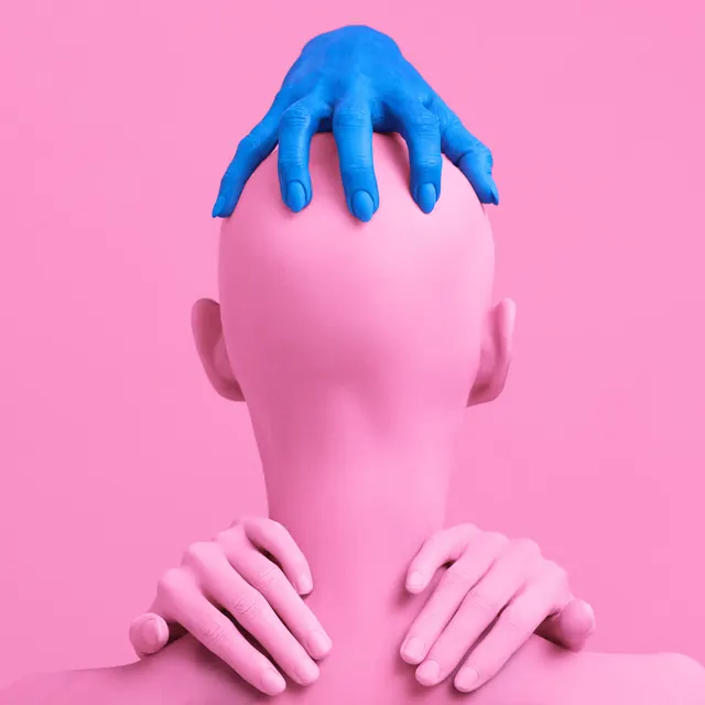 Pink and Blue 3D Figure
