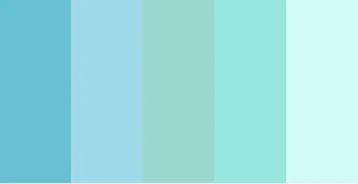 Teal and Blue Gradient Palette, minimal, flat, cool