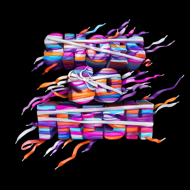 Abstract Colorful Typography, maximalist, y2k, vibrant