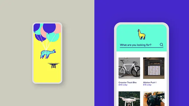 Playful App Interface and Iconography, playful, flat, vibrant