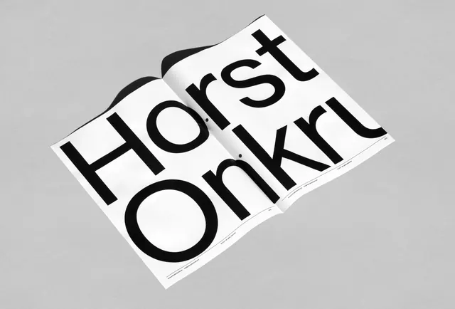 Horst Onkrn Wordmark, minimal, brutalist, monochrome
