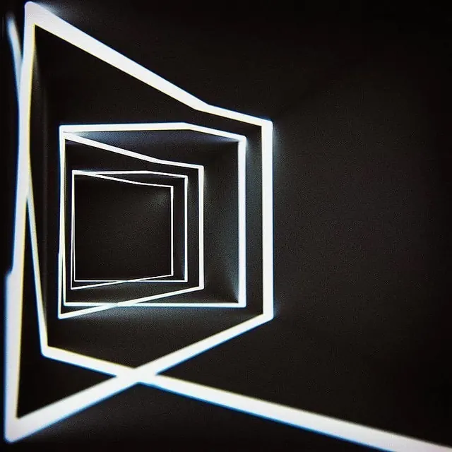 Neon Geometric Frame, minimal, geometric, high-contrast