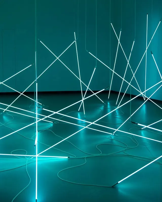 Abstract Neon Line Geometry, abstract, geometric, dark