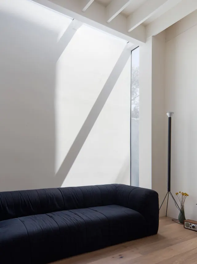 Minimalist Interior with Architectural Shadows, minimal, light-mode, high-contrast