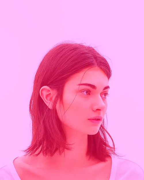 Monochromatic Pink Portrait, minimal, monochrome, vibrant