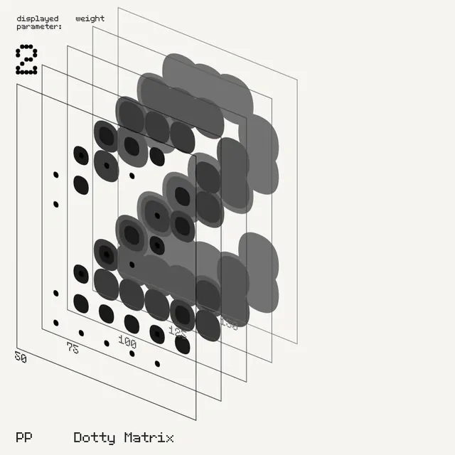 Dotty Matrix Type Specimen, technical, minimal, monochrome