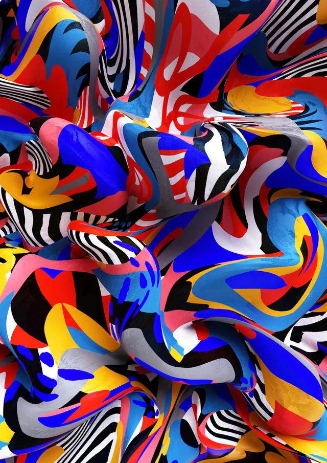 Abstract Fluid Pattern, maximalist, abstract, vibrant
