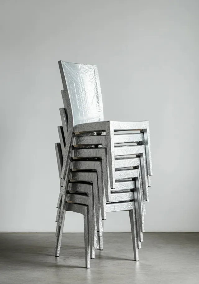 Stacked Chairs Composition, minimal, monochrome, monochrome