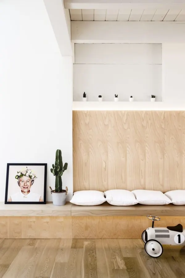 Minimalist Interior with Wood Accents, minimal, light-mode, light