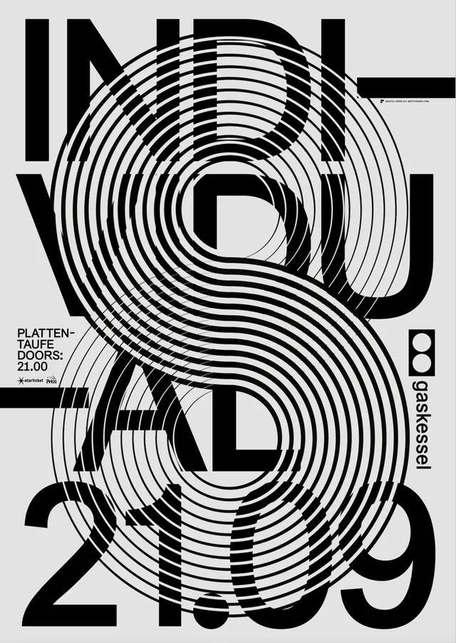 Abstract Line-Art Typography, brutalist, geometric, monochrome