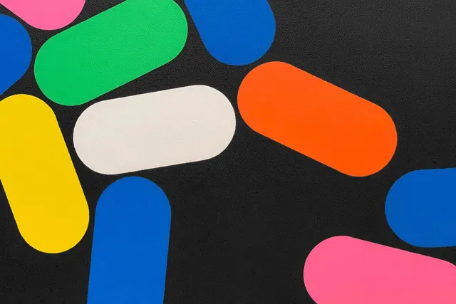 Abstract Rounded Shapes Composition