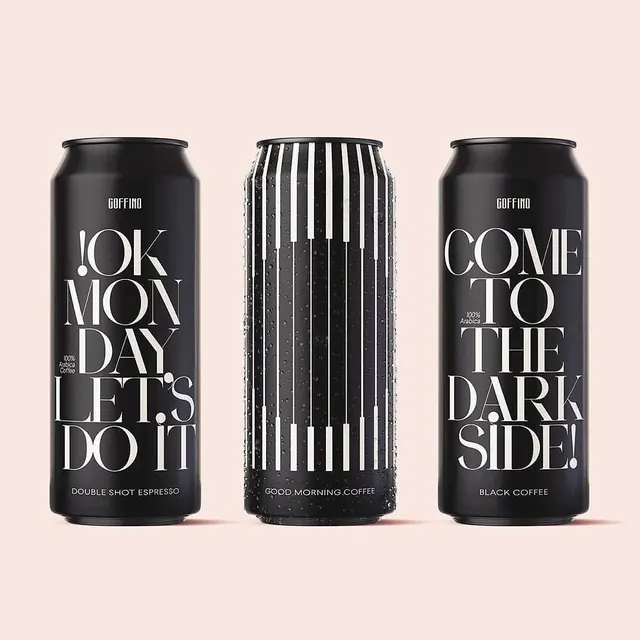Coffee Can Packaging Design, minimal, monochrome, high-contrast