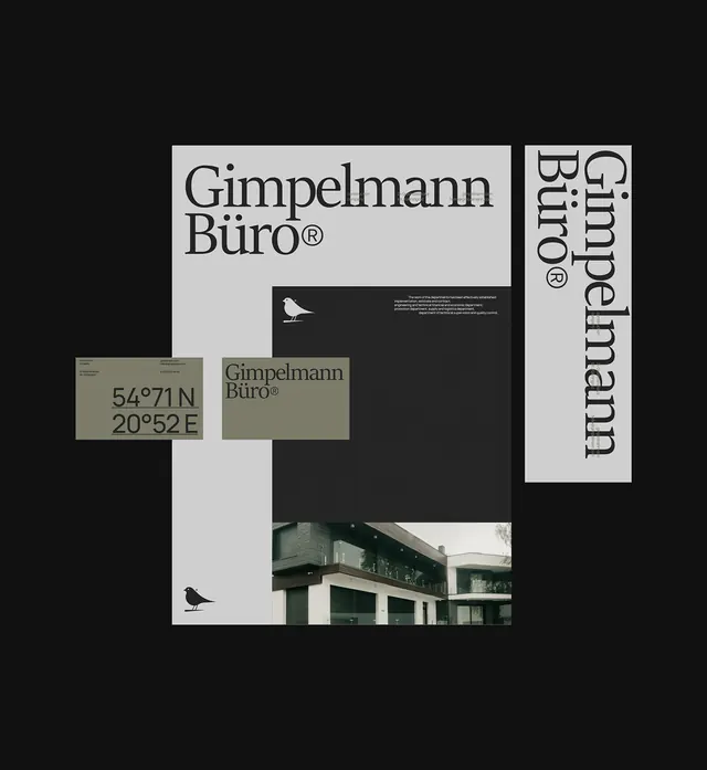 Gimpelmann Büro Identity System, minimal, swiss, monochrome