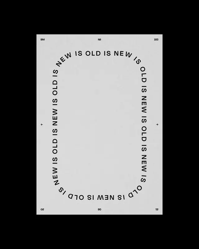 Circular Typography Graphic, minimal, swiss, monochrome