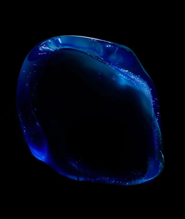 Abstract Blue Fluid Shape, minimal, abstract, dark
