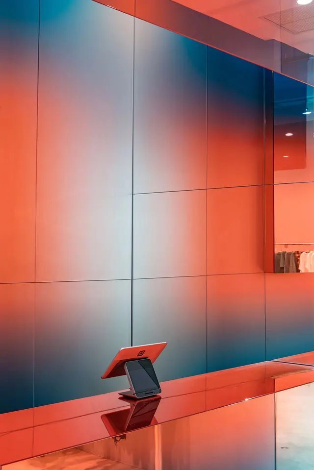 Gradient Architectural Interior, minimal, gradient-heavy, vibrant