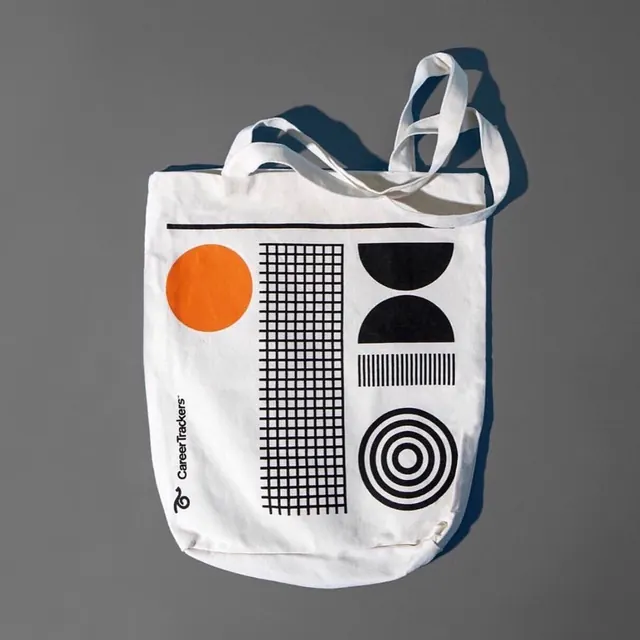 Graphic Tote Bag Design, minimal, geometric, high-contrast