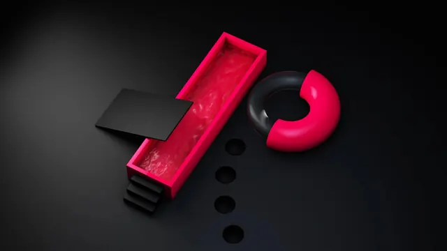 Red and Black 3D Abstract Shapes