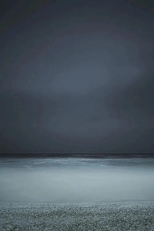 Foggy Coastal Landscape, minimal, monochrome, monochrome