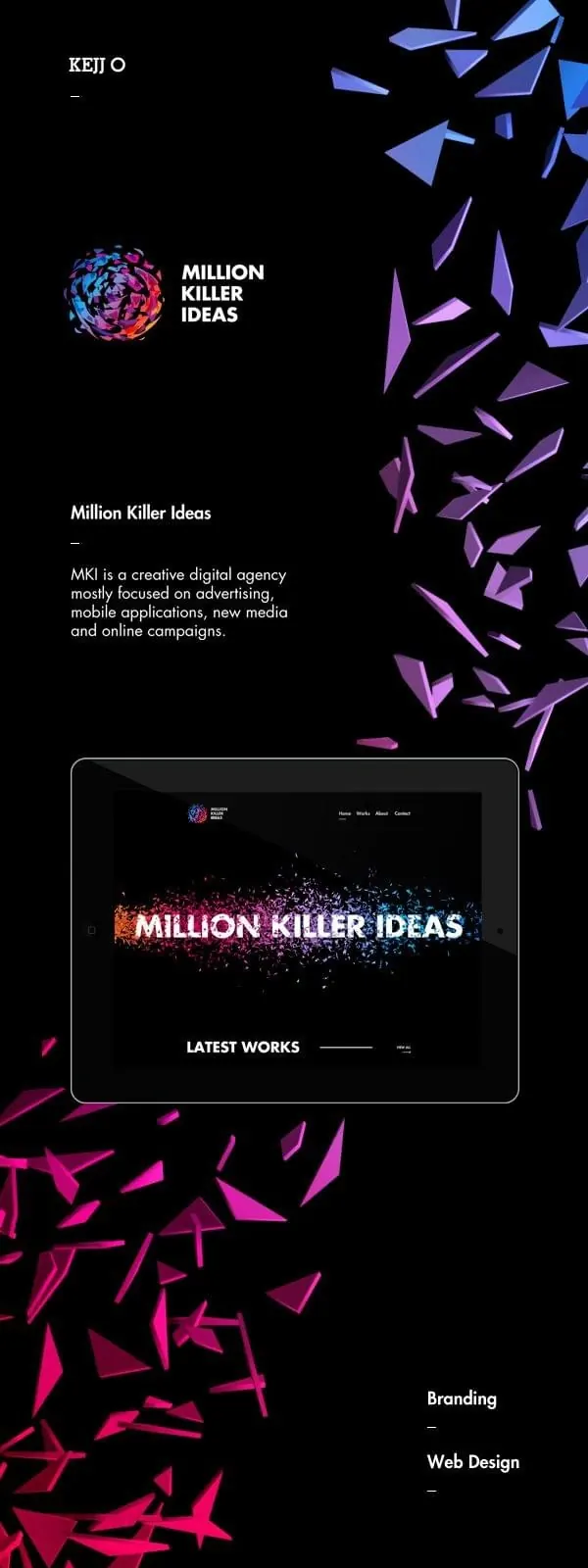 Tech and Gaming Brand Identity Showcase, dark-mode, gradient-heavy, dark
