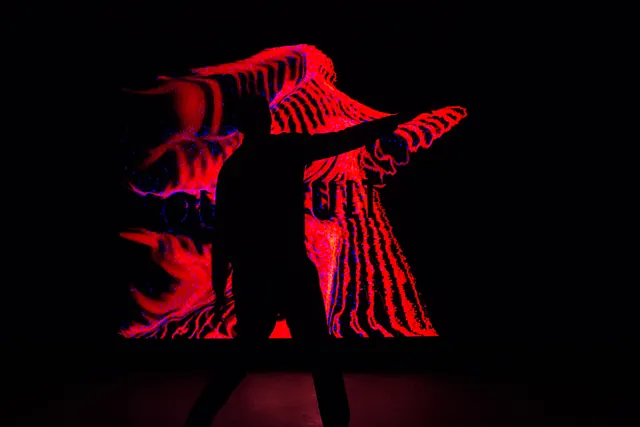 Abstract Red Light Projection, abstract, dark-mode, dark
