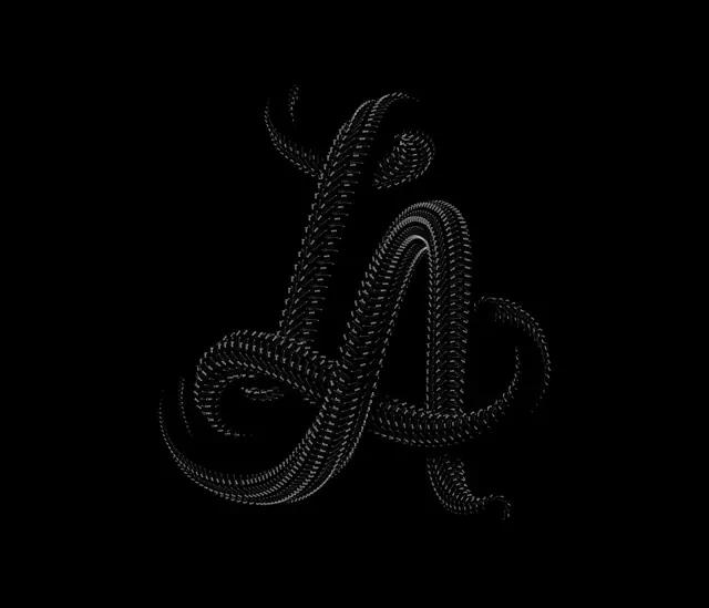 Monogram Calligraphy, minimal, organic, monochrome