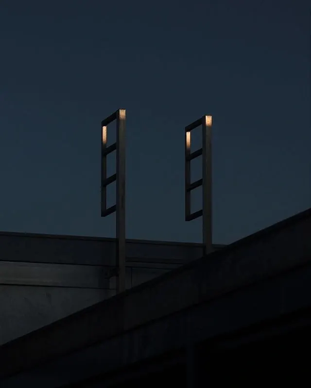 Nighttime Infrastructure Lighting, minimal, monochrome, dark